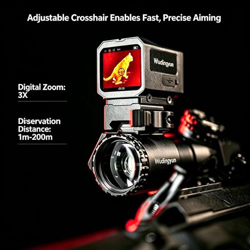 Thermal Imager Night Vision Scope, Built-in 256 * 192 Resolution Infrared Scope with Crosshair for Hunting, 1.6'' 360 * 320 TISR Touch Screen for Handguns in Saudi Arabia