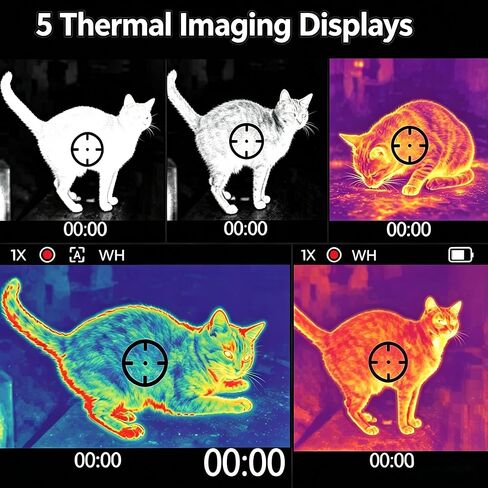 Thermal Imager Night Vision Scope, Built-in 256 * 192 Resolution Infrared Scope with Crosshair for Hunting, 1.6'' 360 * 320 TISR Touch Screen for Handguns in Saudi Arabia
