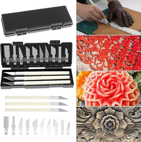 QWORK 32 Pieces 3D Print Tool Kit, Deburring Tool, Precision Craft Cutter Set, Needle Files, Flush Cutters, Sanding Stick, 3D Printer Accessories for Cleaning Finishing and Post Processing in Saudi Arabia