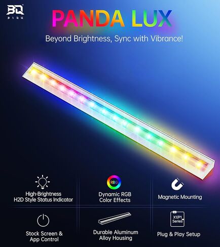 BIQU Panda Lux RGB متوافق مع طابعات Bambu-Lab P1P/P1S/X1C/X1E ثلاثية الأبعاد، شريط إضاءة RGB LED مطور عالي السطوع، اتصال لاسلكي بشريط إضاءة H2D، تركيب مغناطيسي in Kuwait
