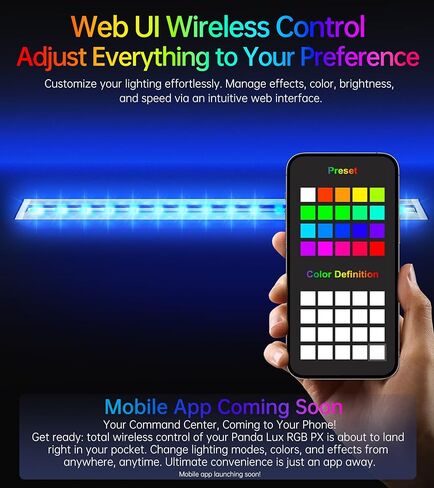 BIQU Panda Lux RGB متوافق مع طابعات Bambu-Lab P1P/P1S/X1C/X1E ثلاثية الأبعاد، شريط إضاءة RGB LED مطور عالي السطوع، اتصال لاسلكي بشريط إضاءة H2D، تركيب مغناطيسي in Kuwait