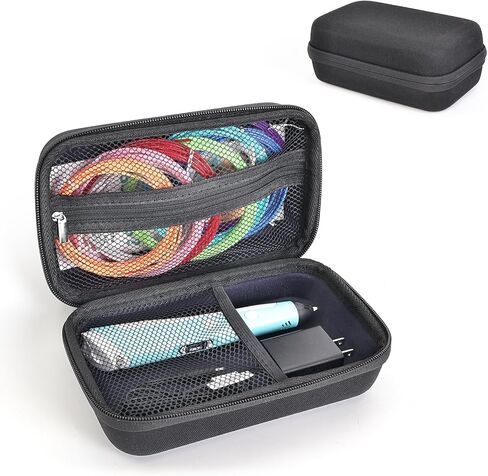 حافظة متوافقة مع 3Doodler Start+ Essentials لمجموعة أقلام ثلاثية الأبعاد للأطفال، حامل حمل مناسب لأقلام الطباعة، منظم تخزين لإعادة تعبئة خيوط الطباعة، شاحن Micro-USB (3D-04A-Black) in Saudi Arabia
