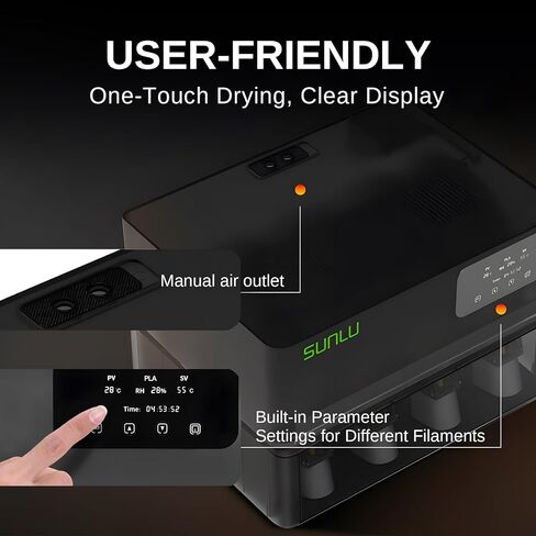 SainSmart SUNLU AMS Heater Upgrade for Bambu Lab AMS Gen 1, Simultaneous Filament Drying & Printing, Fast 70°C Heating, Smart Humidity Control, 4-Roll Capacity, Easy 2-Min Install (AMS Not Included) in Saudi Arabia