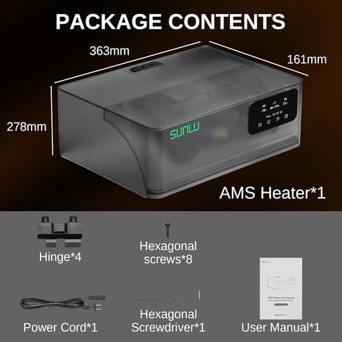 SainSmart SUNLU AMS Heater Upgrade for Bambu Lab AMS Gen 1, Simultaneous Filament Drying & Printing, Fast 70°C Heating, Smart Humidity Control, 4-Roll Capacity, Easy 2-Min Install (AMS Not Included) in Saudi Arabia