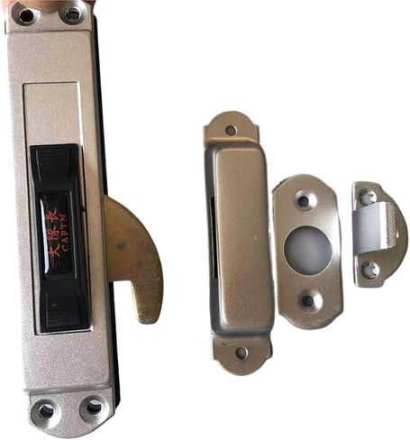 1 x Aluminium Alloy Sliding Door Hook Lock Narrow Door Outer Thickness 15mm to 35mm with Key and Inner Handle in Saudi Arabia