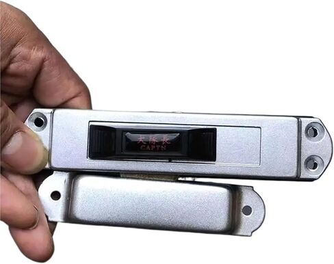 1 x Aluminium Alloy Sliding Door Hook Lock Narrow Door Outer Thickness 15mm to 35mm with Key and Inner Handle in Saudi Arabia