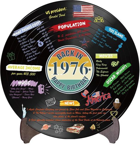 Holkcog Vinyl Record 1986 Birthday Decoration, Vintage Back In 1986 Birthday Party Poster Sign With Stand, 40 Year Old Party Supplies for Men& Women, 40th Anniversary Class Reunion Gifts in Saudi Arabia