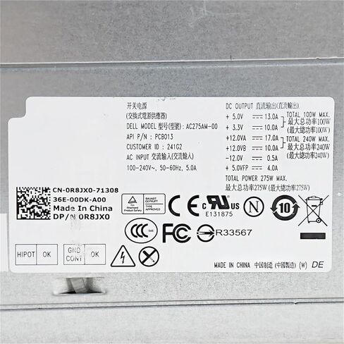 for 390 790 990 3010 7010 9010MT Power Supply 275W AC275AM-00 0R8JX0 PSU in Saudi Arabia