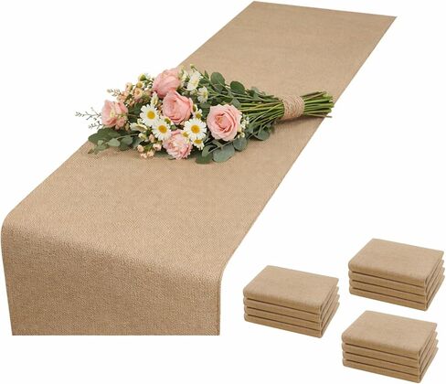 3 Pack Natural Burlap Table Runners,12 x 70 Inch Long, Rustic Farmhouse Country Vintage Boho, Jute Table Runner for Western Wedding Decorations,Farmhouse Style in Saudi Arabia