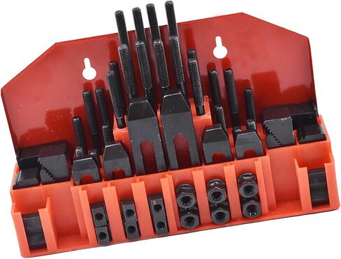 Kimllier 58 قطعة 7/16 بوصة T-Slot Clamping Kit Pro-Series 3/8 بوصة - 16 مسامير مقواة للأسفل مناسبة لمطحنة بريدجبورت in Saudi Arabia