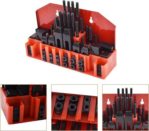 Kimllier 58 قطعة 7/16 بوصة T-Slot Clamping Kit Pro-Series 3/8 بوصة - 16 مسامير مقواة للأسفل مناسبة لمطحنة بريدجبورت in Saudi Arabia
