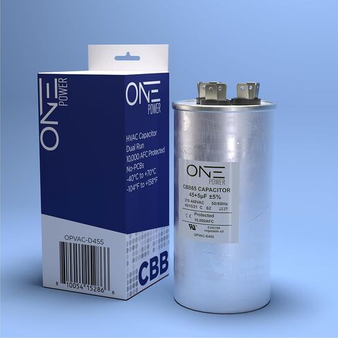 قوة واحدة 45/5-MFD، 370 فولت أو 440 فولت مكثف مكيف هواء مزدوج التشغيل 45+5 فائق التوهج CBB65B مكثفات مكيف الهواء لوحدة التيار المتردد لبدء تشغيل محرك المروحة أو المضخة الحرارية أو المكثف البارد المستقيم in Kuwait