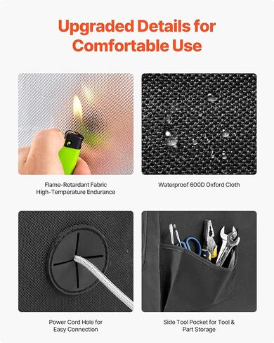 VEVOR 3D Printer Enclosure, Dustproof Waterproof Large Oxford Cloth 3D Printer Tent, Constant Temperature Protective Case with LED Lighting, Compatible with Creality/ELEGOO/Anycubic Popular Models in Saudi Arabia