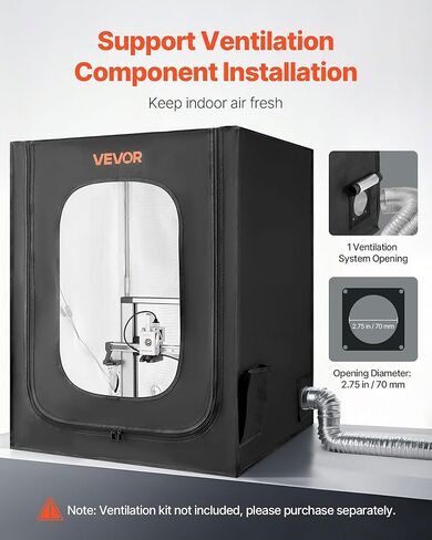 VEVOR 3D Printer Enclosure, Dustproof Waterproof Large Oxford Cloth 3D Printer Tent, Constant Temperature Protective Case with LED Lighting, Compatible with Creality/ELEGOO/Anycubic Popular Models in Saudi Arabia