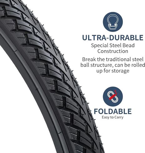 YUNSCM 2-PCS 26" Bike Tires 26x1.75/47-559 Compatible with Road Bike 26 x 1.75 26X1.75 Bicycle Tires(Y-1476) in Saudi Arabia