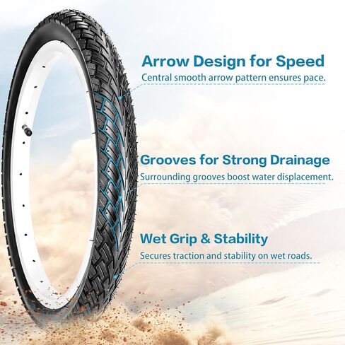16/20/24/26x1.75 Inch Foldable Bike Tires and Inner Tubes AV 32mm Schrader Valve with Repair Kit, Rim Strip, Tire Levers for MTB, Commuter Hybrid Bicycle in Saudi Arabia