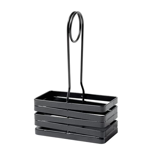 G.E.T. CAD-42-MG 4" x 2" Rectangular Powder Coated Metal Gray Wire Salt & Pepper Caddy with Handle, Cyclone Collection in Saudi Arabia