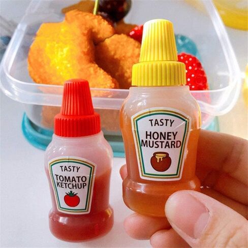 4Pcs Mini Ketchup Bottles, 25ml Refillable Condiment Squeeze Bottle Salad Dressing Tomato Bento Box Mayo Syrup Containers Condiment Squeeze Bottles in Saudi Arabia