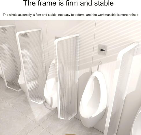 Urinal Screen Toilet Partition, Commercial Public Toilets Urinal Screen Toilet Partition Room Dividers, Stainless Steel Frame and Glass Panel-Black-2Pcs in Kuwait