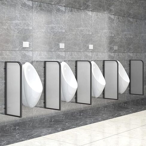 Urinal Screen Toilet Partition, Bathroom Wall Divider Glass Screen Water Repellent Panel, Wall-Mounted Men's Urinal Privacy Screen-Black-2pcs in Saudi Arabia