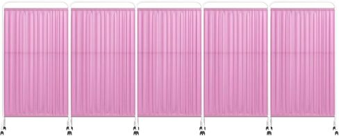 1/2/3/4/5 Panels Privacy Screen,Freestanding Temporary Partition Wall Panels,Iron Frame Office Divider with Wheels,for Offices Hospital(Color 4,1-Panel) in Saudi Arabia