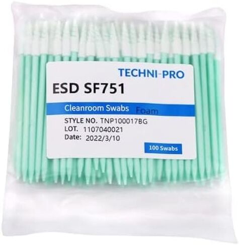 Techni-Pro TNP100017BG - FSWB751 مسحة رغوية ESD لغرفة الأبحاث، مقبض بولي مسحة تبديد ثابت، 100/Bg in Saudi Arabia