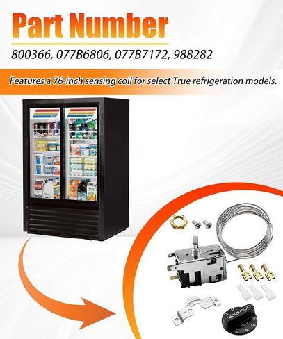 800366 التحكم في درجة الحرارة مع ملحق متوافق مع الثلاجة الحقيقية، استبدل 077B6806، 077B7172، 988282 والمزيد. in Saudi Arabia