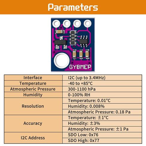 4pcs BME280 5V Sensor Module GY-BME280-5 Atmospheric Pressure Sensor Temperature Humidity Sensor I2C Interface Compatible with Arduino in Saudi Arabia