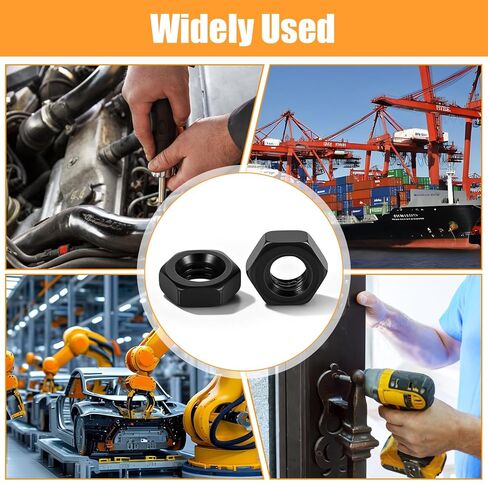 100 Pcs Hex Nuts, Black M4 Nuts Carbon Steel M4 x 0.7mm Lock Nut Right Hand, 7mm Width, 3.2mm Height Metric Nut for RC Cars 3D Printer in Saudi Arabia