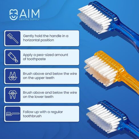 Toothbrush for Braces, Soft Head Braces Toothbrush, V Trimmed Design 2-Pack | Quick Orthodontic Cleaning | Deep Clean Braces at Home (Pack of 2) in Saudi Arabia