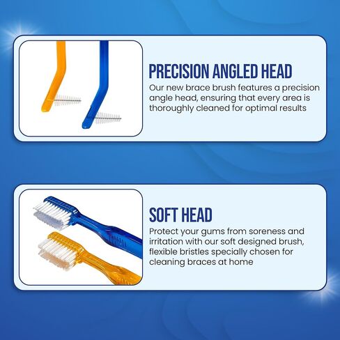 Toothbrush for Braces, Soft Head Braces Toothbrush, V Trimmed Design 2-Pack | Quick Orthodontic Cleaning | Deep Clean Braces at Home (Pack of 2) in Saudi Arabia
