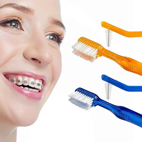 Toothbrush for Braces, Soft Head Braces Toothbrush, V Trimmed Design 2-Pack | Quick Orthodontic Cleaning | Deep Clean Braces at Home (Pack of 2) in Saudi Arabia