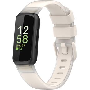 TenCloud Band Compatible with Fitbit Inspire 3 Washable Silicone Straps Sport Wristbands intended for Inspire 3 Smartwatch (Starlight) in Kuwait