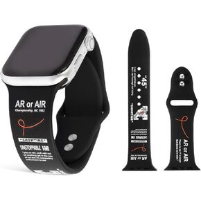سوار رياضي مصمم - أسود مع اقتباسات تحفيزية، متوافق مع Apple Watch All Series وiWatch S11 مقاس 46 ملم و42 ملم in Kuwait
