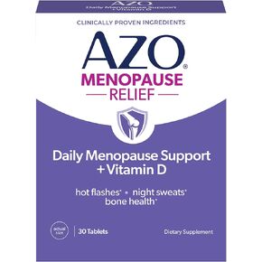 AZO® Daily Menopause Relief + Vitamin D to Support Strong Bones, Menopause Supplements for Women, Reduces Hot Flashes and Night Sweats* - 30 Count in Kuwait
