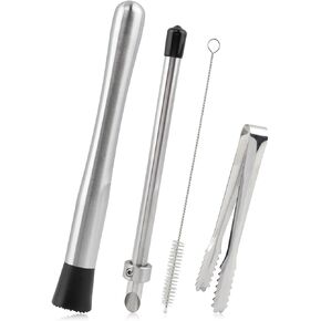 Straw Puncher and Muddler for Lemonade Plastic Lids Cups, Stainless Steel Muddler Straw Hole Puncher for Drink, Fresh Squeezed Lemonade Stand Supplies(COLOR:2set) in Kuwait
