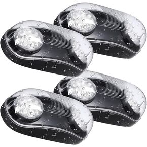 إضاءة الطوارئ LED من LEONLITE، ضوء الطوارئ في الموقع الرطب مع بطارية احتياطية، مصابيح خروج تجارية للأعمال، رأسان قابلان للتعديل، مدرج في قائمة UL وFCC، 120/277 فولت، IP65 مقاوم للماء، أسود، حزمة من 4 in Kuwait