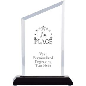 Crown Awards Personalized Acrylic Trophy, 8" Engraved Incline Slant Acrylic Award Prime in Kuwait