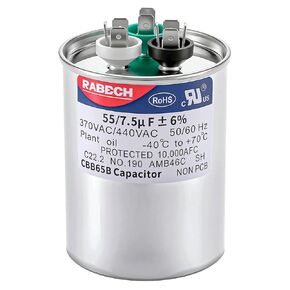 55/7.5uF 55+7.5MFD AC Capacitor 55 7.5 uF MFD 55/7.5MFD 370V or 440V CBB65B Round Dual Run Start A/C Capacitors ±6% 370V/440VAC for Air Conditioner in Kuwait