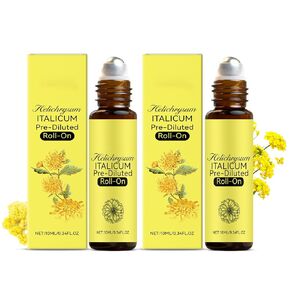 Helichrysum Oil & Castor Oil Roll On, Aromatherapy for Skin Vitality & Anti-Aging, Natural Skin Care, Pure, Organic, Moisturization, Nourishing, 2 PCS (10ML) in Saudi Arabia