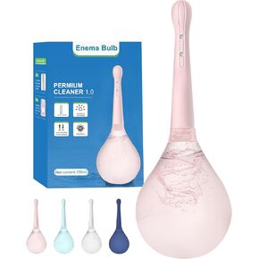 Enema Douche for Men & Women - Anti Back-Flow Anal Bulb with 5-Opening Spray Tip, 150ml Portable Kit for Personal Intimate Hygiene (Pink) in Saudi Arabia