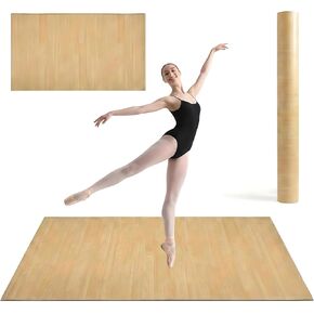 4Ft x 6Ft 5mm Natural Wood-Colored Dance Mat for Adults, Durable Non-Slip PVC Material, Portable Practice Flooring for Ballet, Jazz, and Pop Dance, Suitable for Home, Studio, or Practice in Saudi Arabia