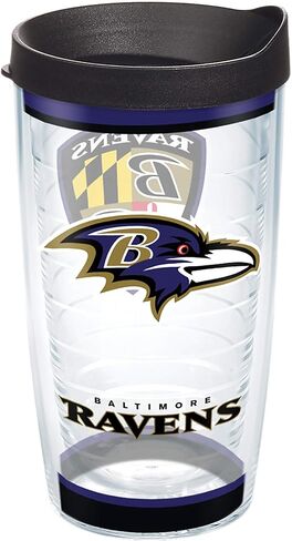 Tervis Made in USA Double Walled NFL Baltimore Ravens Insulated Tumbler Cup Keeps Drinks Cold & Hot, 24oz, Tradition in Saudi Arabia