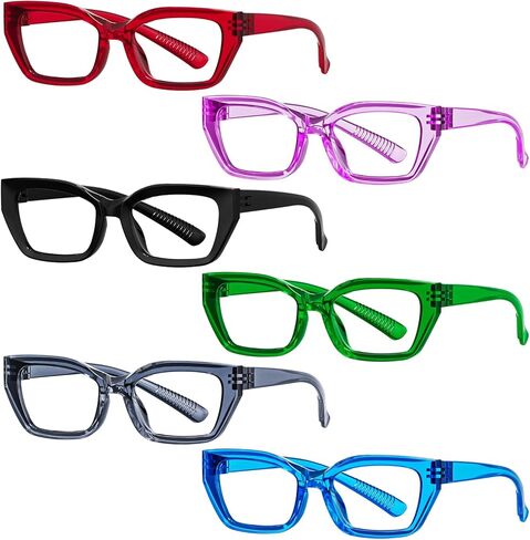 Eyekepper 6-Pack Cat Eye Reading Glasses for Women Stylish Readers with Screwless Spring Hinges in Saudi Arabia