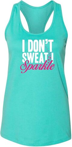 mintytees keepin' It Fresh I Don't Sweat I Sparkle Ladies Workout Tank Workout Tank Top in Saudi Arabia