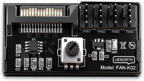 RIIEYOCA 12V 4 Pin PWM Fan Controller,PC Fan Hub Adapter 4-Way 4-Pin Fans Supported,Cooling Fans Hub PC Powered by SATA with Max Total 60W 5A Output in Saudi Arabia