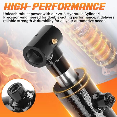 2x18 Hydraulic Cylinder - Double Acting Welded Cross Tube Hydraulic Cylinder 2" Bore x 18" Stroke - Universal Hydraulic Cylinders (2x18) - 3500 Psi in Saudi Arabia