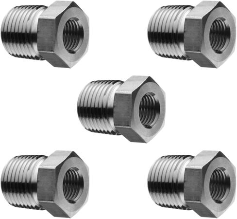 3/8" NPTF Male x 1/4" NPTF Male Hex Reducer Pipe Thread Bushing Steel Hydraulic Fitting (5-PACK) | 5406-06-04 in Saudi Arabia