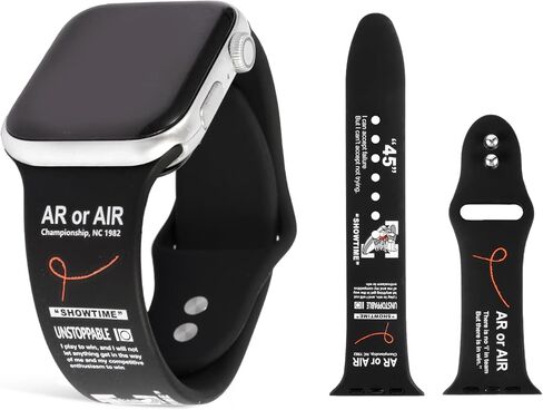 Designer Sports Band - Black with Motivational Quotes, Compatible with Apple Watch All Series & iWatch S11 46mm&42mm in Saudi Arabia