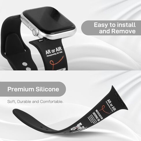 Designer Sports Band - Black with Motivational Quotes, Compatible with Apple Watch All Series & iWatch S11 46mm&42mm in Saudi Arabia